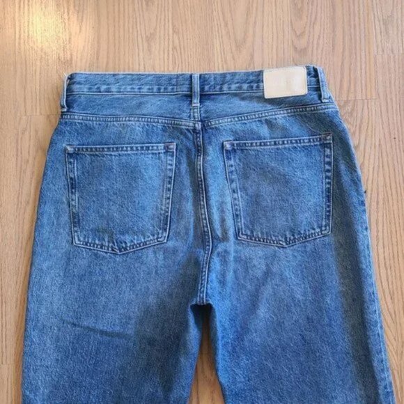 EVERLANE THE ORIGINAL CHEEKY JEAN STRETCH DENIM HIGH RISE MOM JEANS sz 34 Tall - Picture 5 of 6